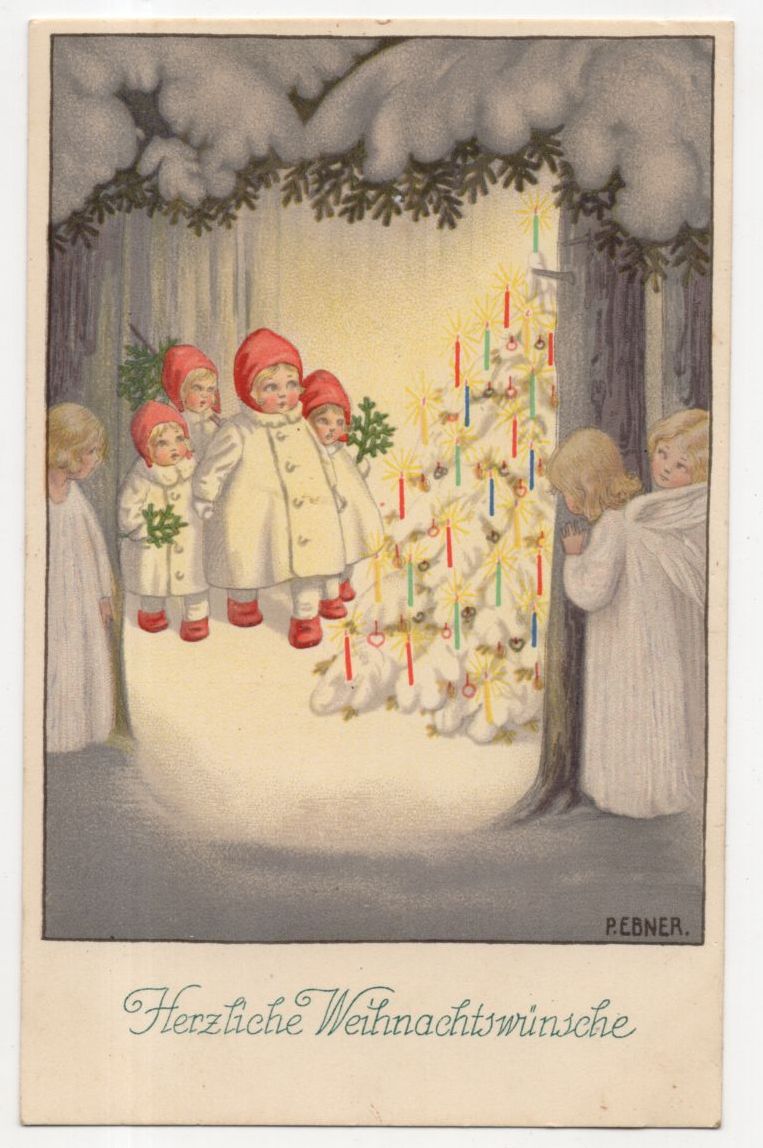 Ak Pauli Ebner Herzliche Weihnachtswünsche Kinder Weihnachtsbaum 