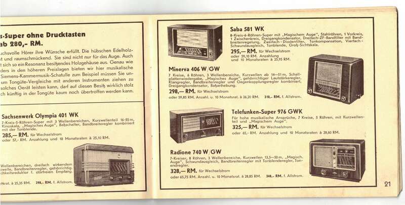Radio Katalog Robert Fehrmann Zittau um 1935 