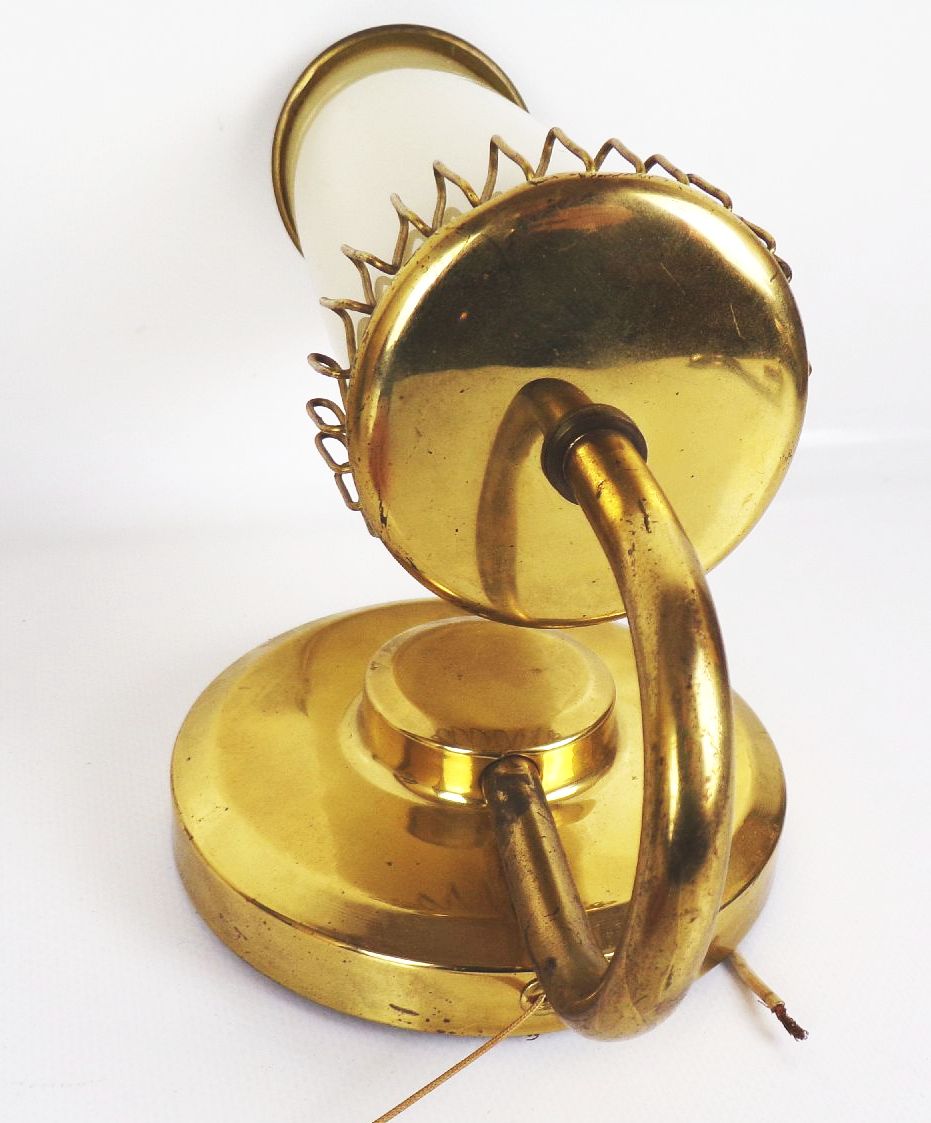 Wandlampe Mid Century Pärchen 2 Stück Messing Glas E14 Vintage 