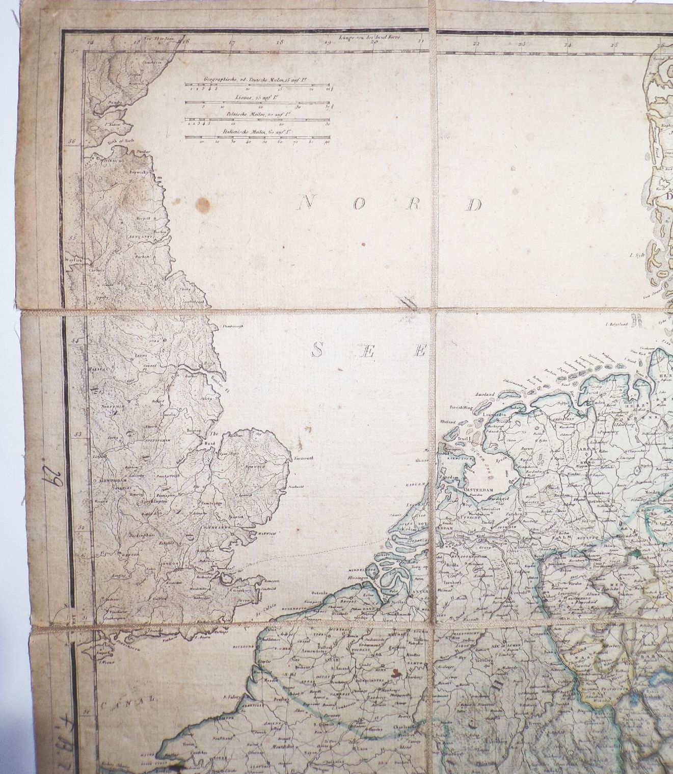 Landkarte Politisch Statistische Charte Champion und Baumann Leipzig um 1850