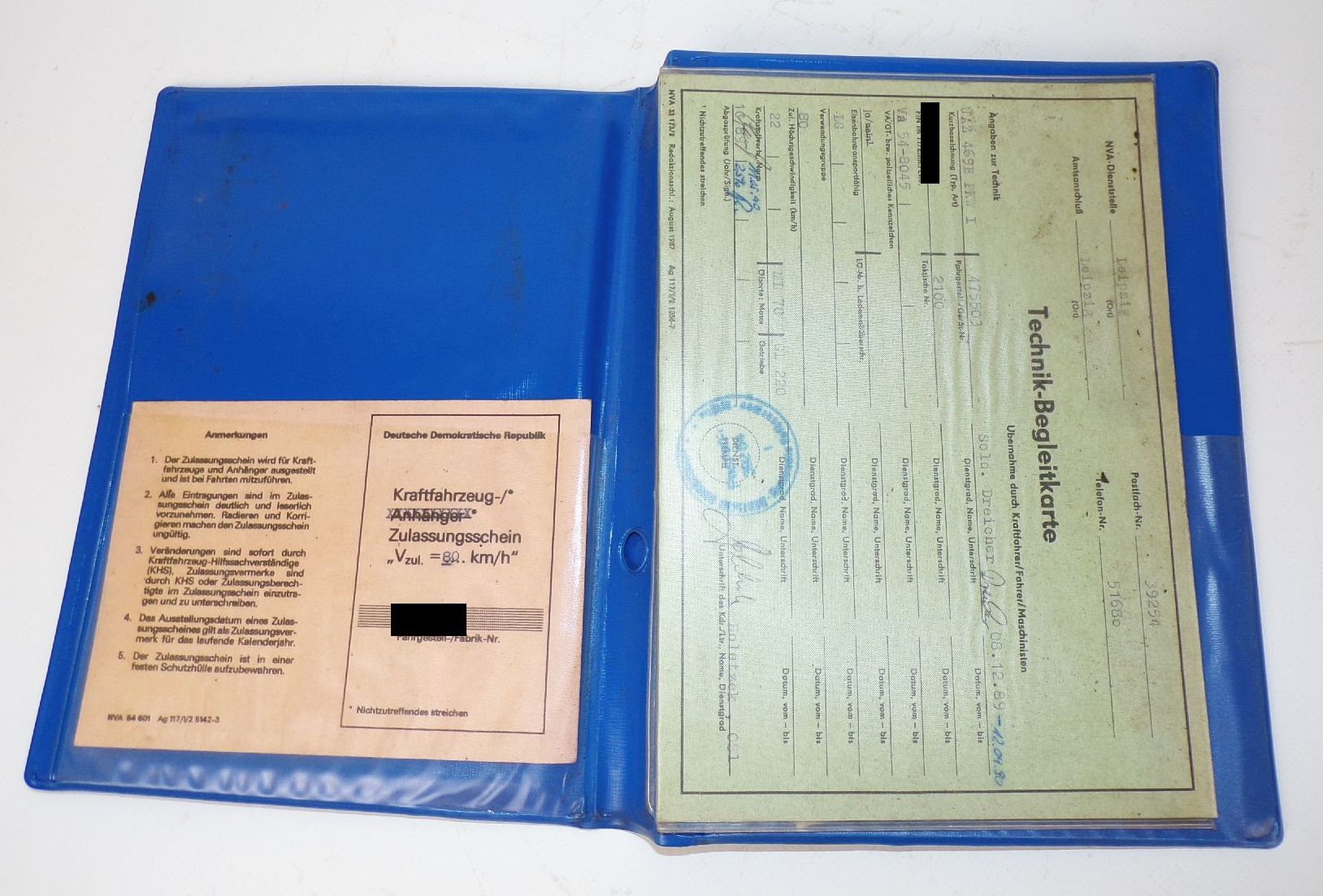 Kfz Papier UAZ 469 B Zulassungsschein Gerätbegleitheft Technik