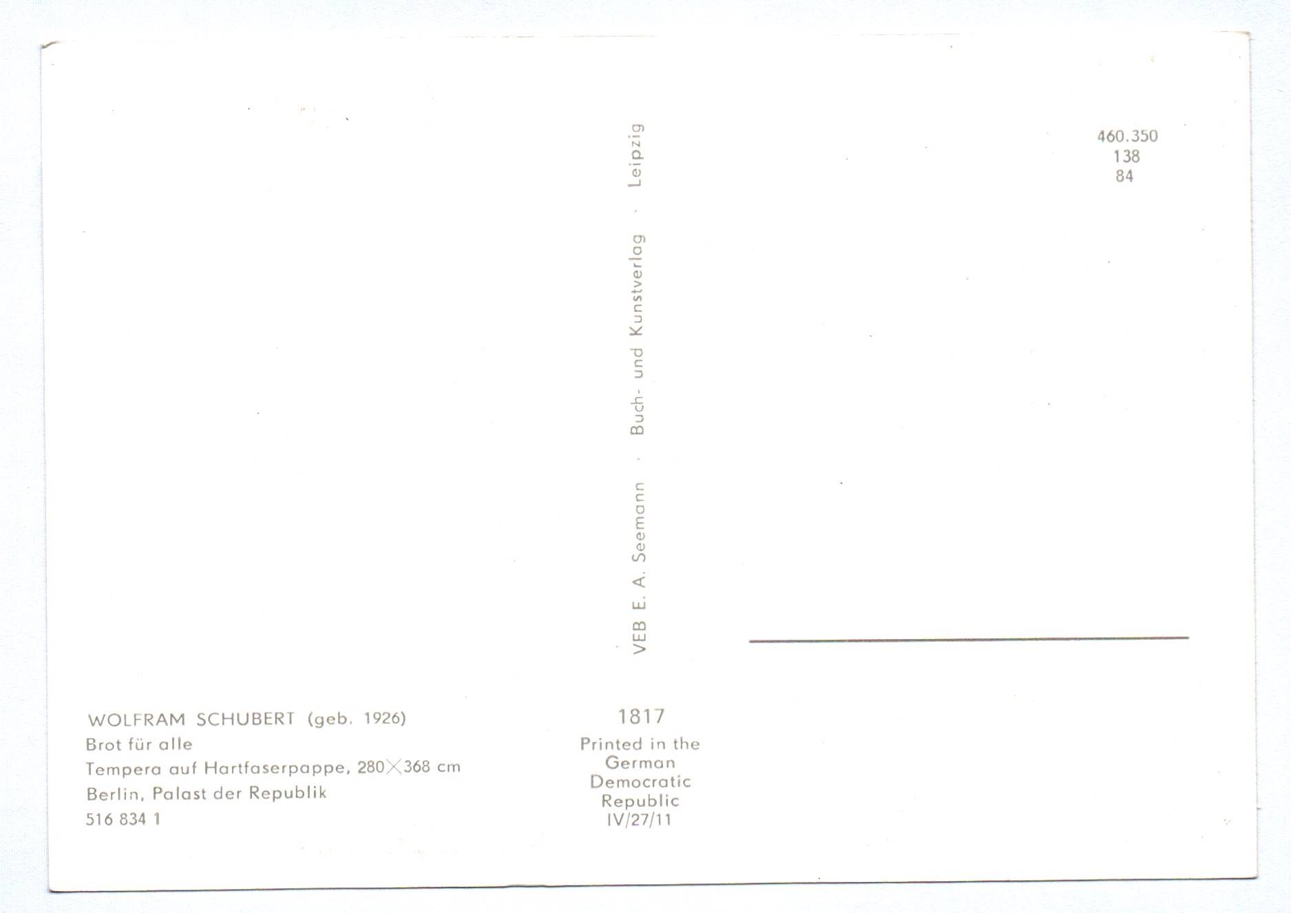 Künstler Ak Wolfram Schubert Brot für alle