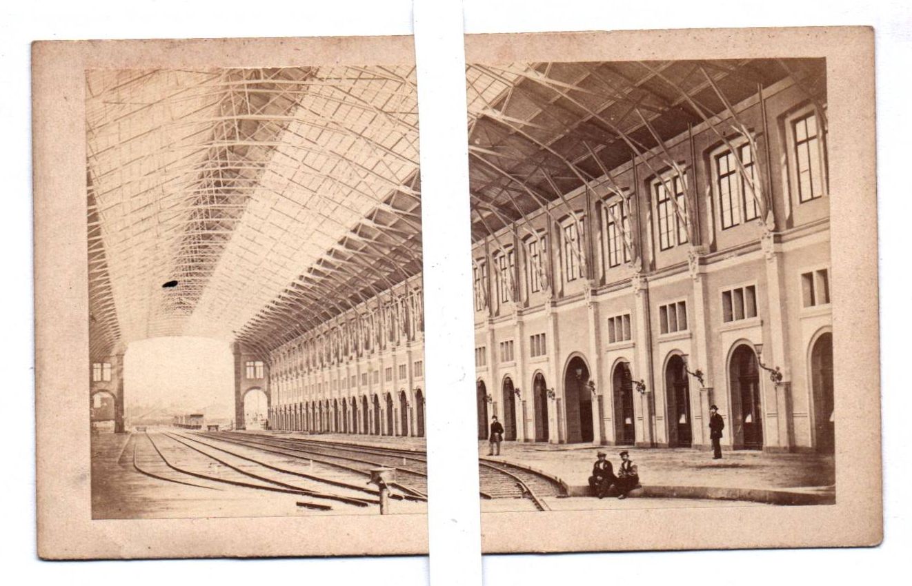 CDV Foto Stuttgart Bahnhof um 1870 Brandseph Gleise Fotografie CDV Foto Stuttgart Bahnhof um 1870 Brandseph Gleise Fotografie