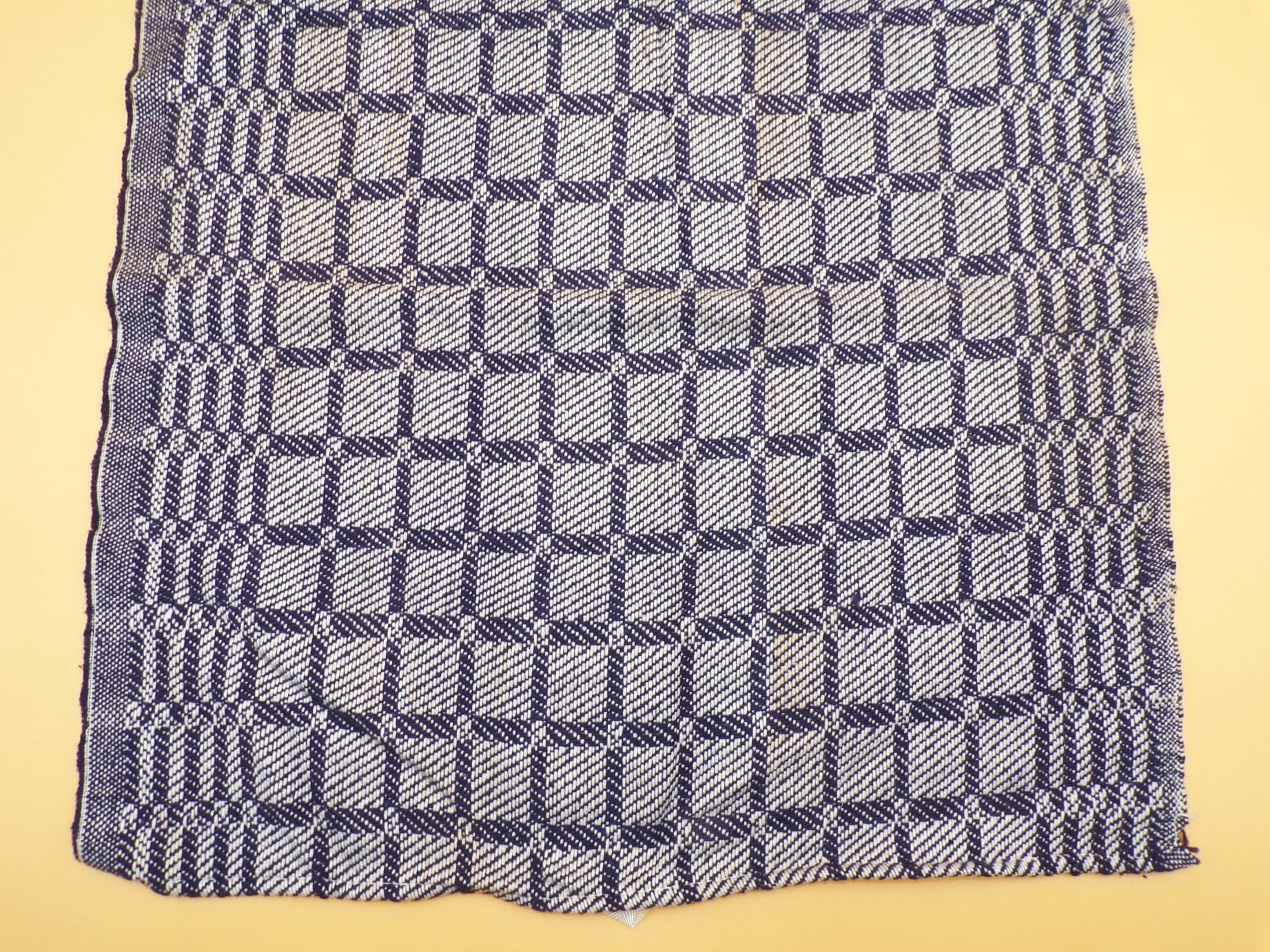 Altes Grubentuch bau weiß Karo Muster Werkstatt Oldtimer Tuch 3 Stück