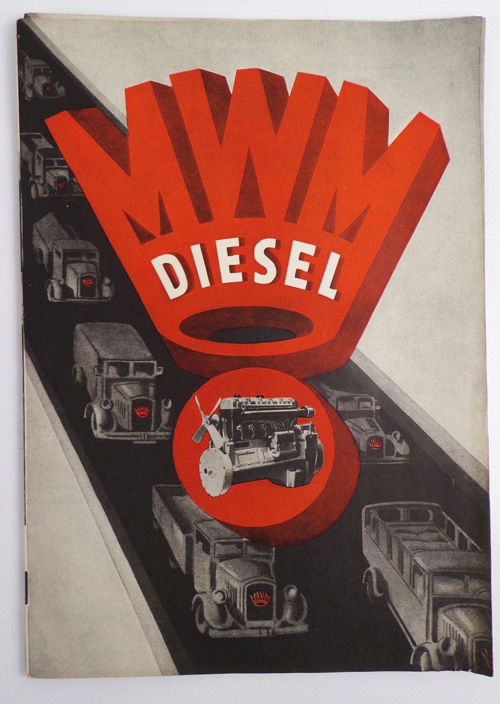 Altes Prospekt MWM Diesel Motor Dieselmotor um 1940 Oldtimer