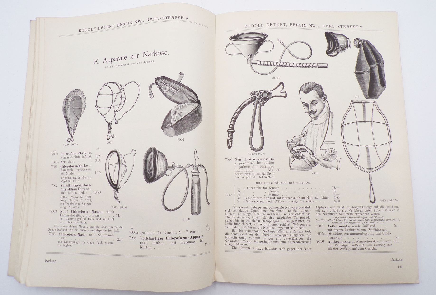 Rudolf Detert Berlin Instrumente für Ohr Nase Hals und Schlund Katalog um 1915