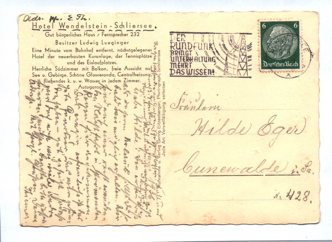 Ak Schliersee Hotel Wendelstein Bayern Ak Schliersee Hotel Wendelstein Bayern