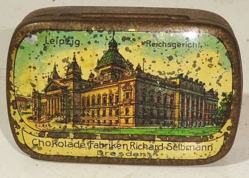 Alte Blechdosen Richard Selbmann 2 Automatendosen Leipzig Dresden