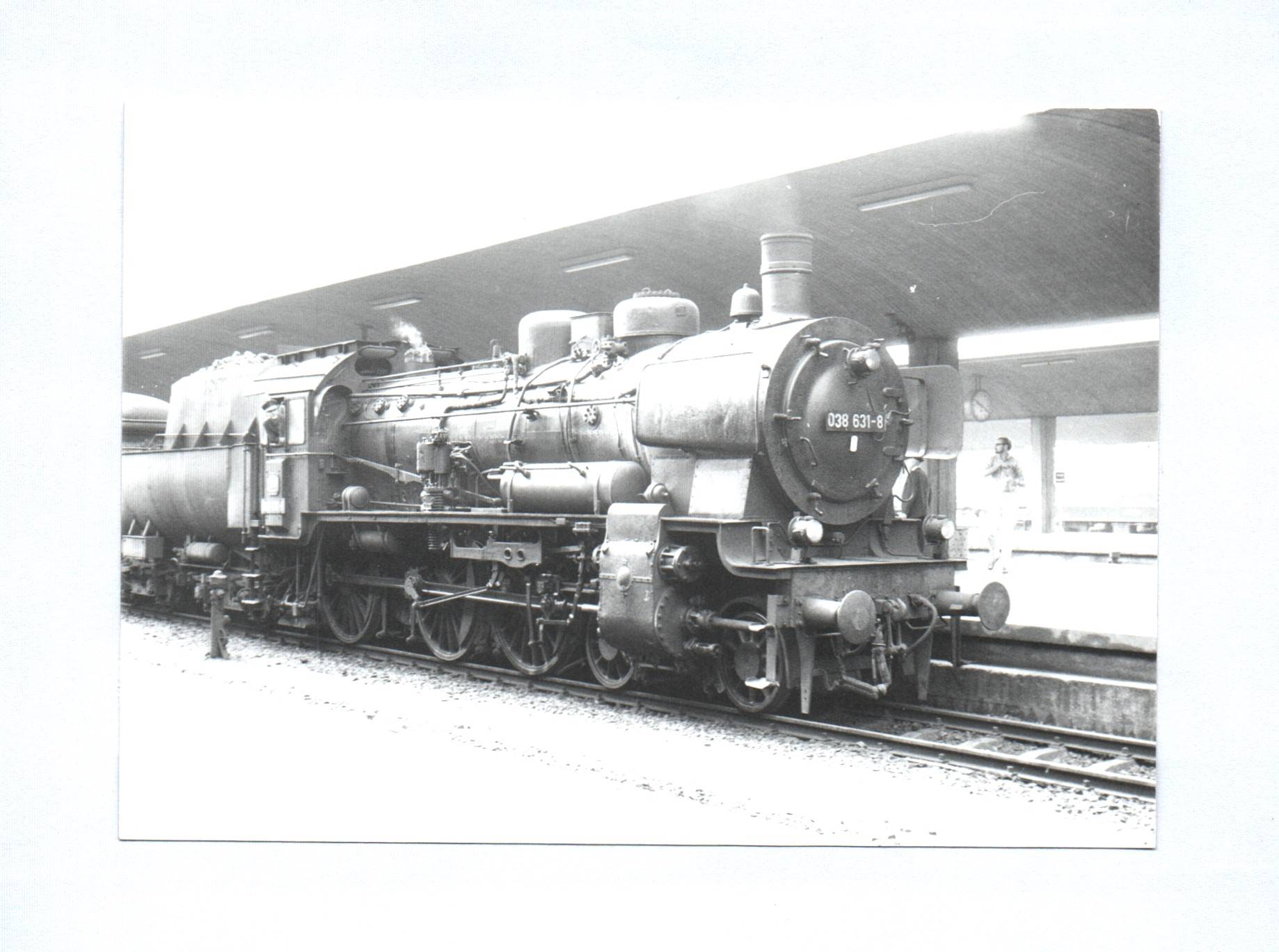 4x Eisenbahn Foto Dampflok 038 631-8 Lokomotive