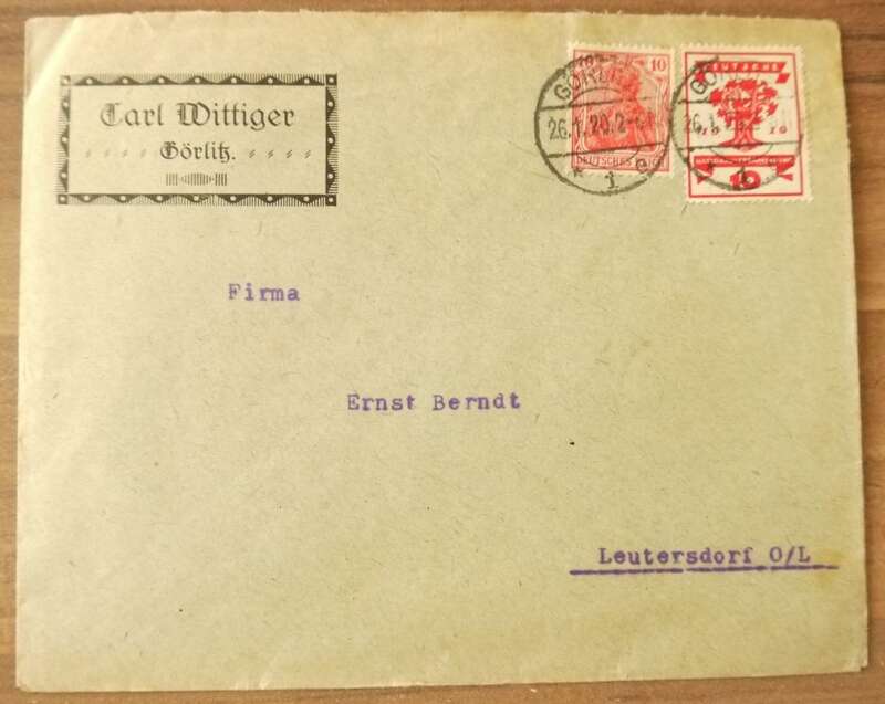 Firmenbrief DR Karl Wittiger Görlitz Brief Deutsches Reich 1920