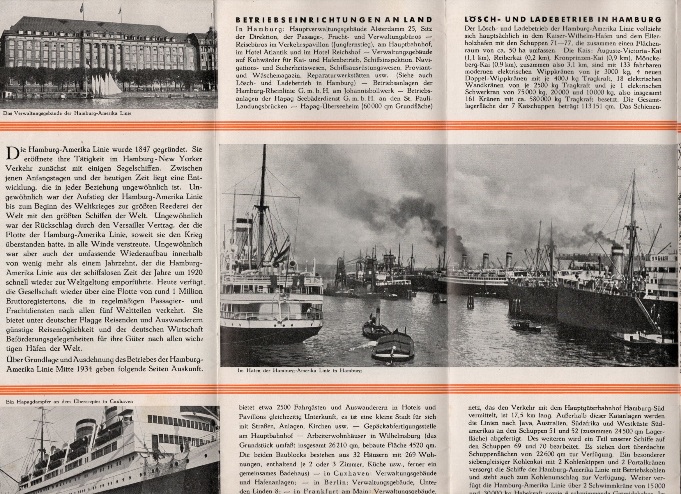 Prospekt Bilder aus dem Betrieb der HAPAG Hamburg Amerika Linie 1930 er Prospekt Bilder aus dem Betrieb der HAPAG Hamburg Amerika Linie 1930 er