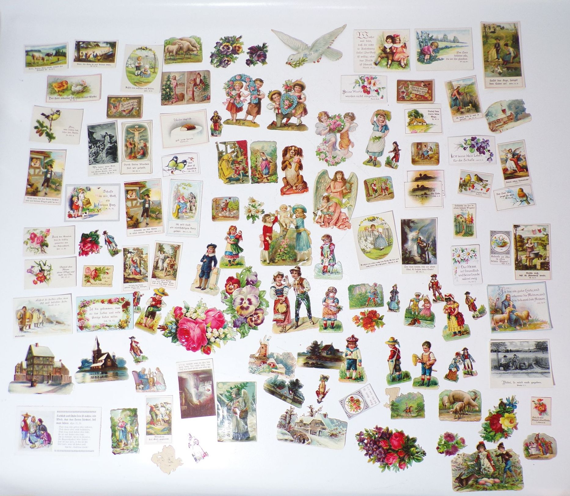 Konvolut alte Oblaten Religionsbilder Stammbuchbilder