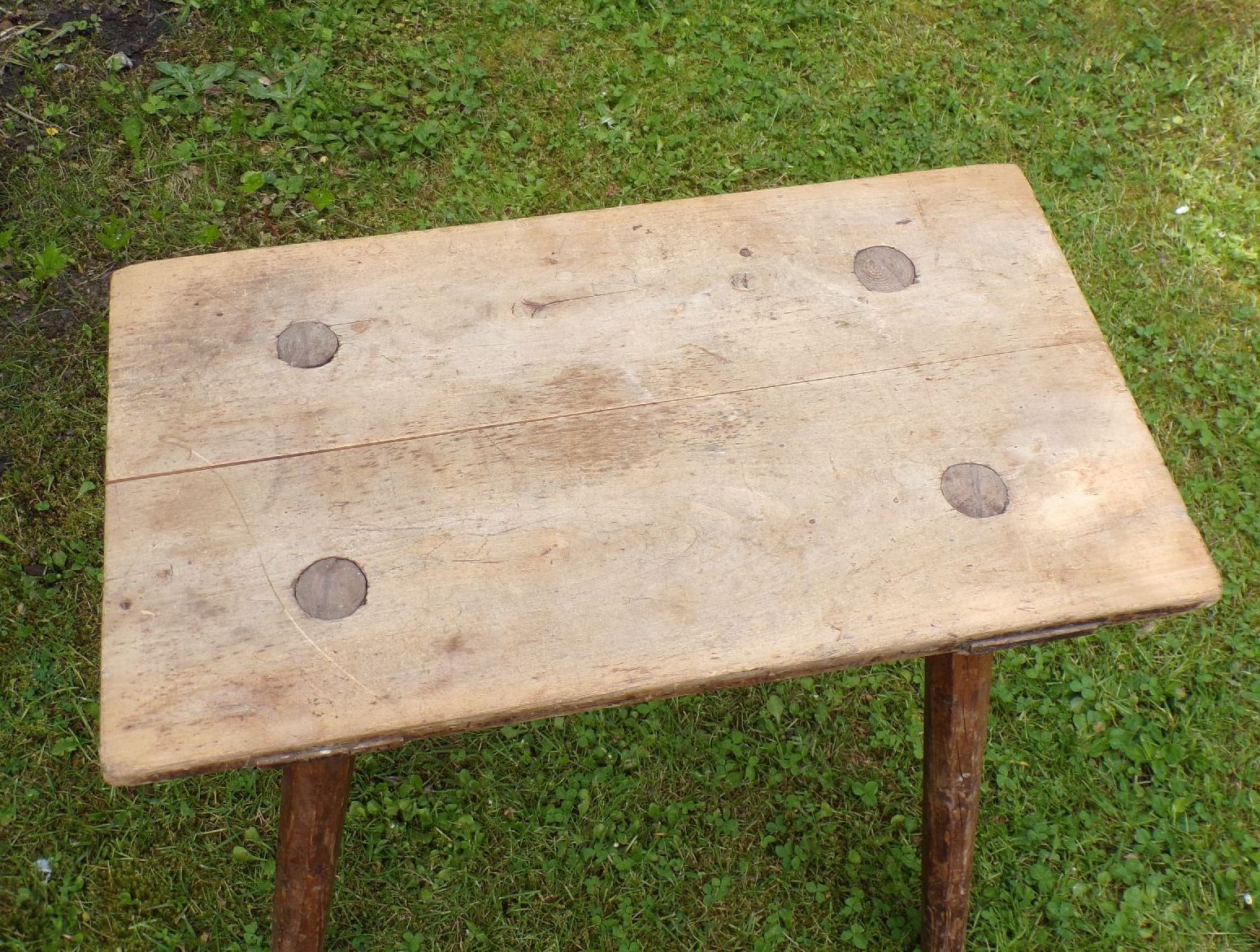 Alter Holzhocker Vierbein Hocker Schemel Industrie Look Vintage Werkstatthocker