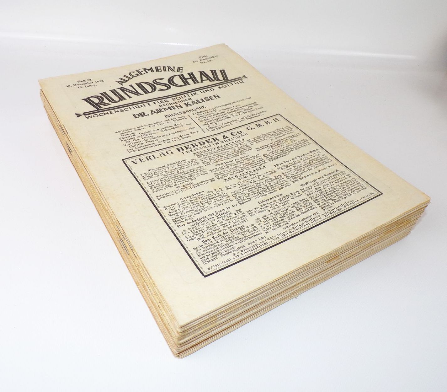 Allgemeine Rundschau Politik und Kultur 1922 kompletter Jahrgang Allgemeine Rundschau Politik und Kultur 1922 kompletter Jahrgang