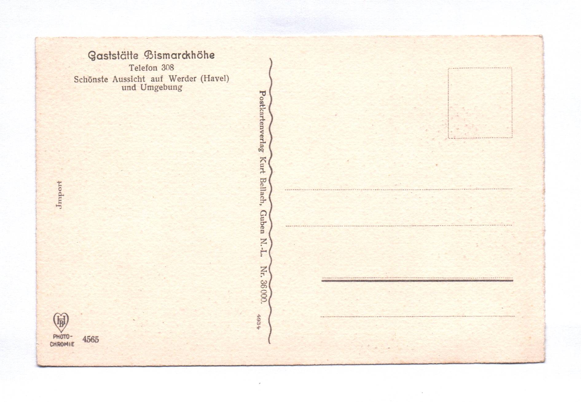 Ak Photochromie Gaststätte Bismarckhöhe Werder Havel Ak Photochromie Gaststätte Bismarckhöhe Werder Havel