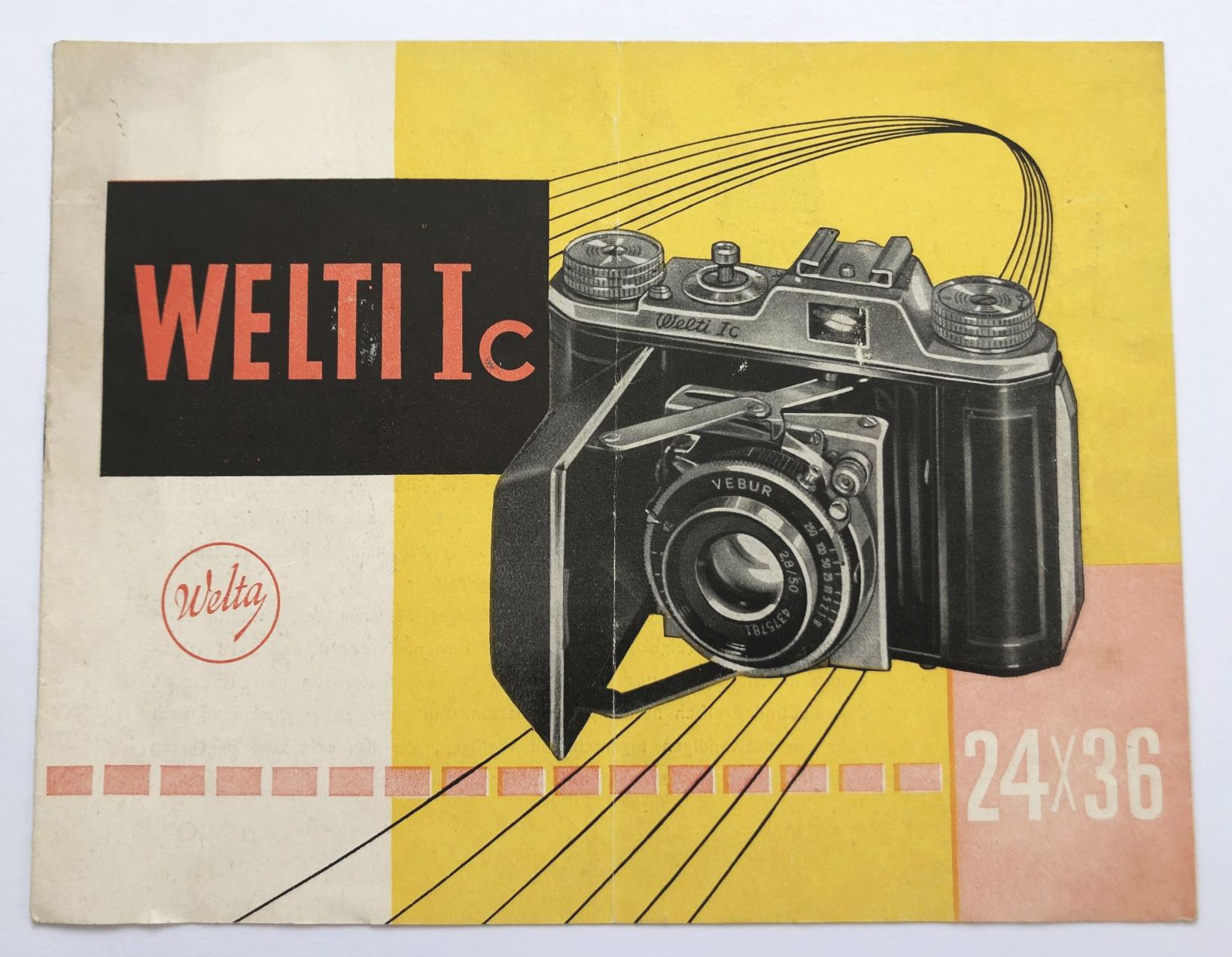 WELTI Ic 24 x 36 Welta Kamera Fotoapparat Prospekt DDR 1957