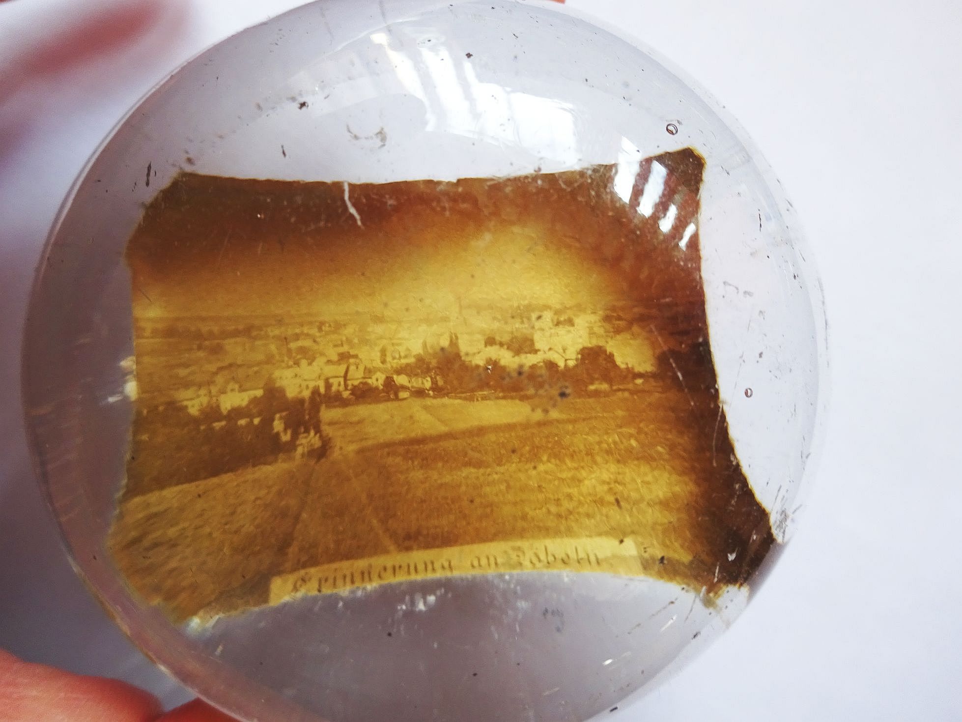 Alter Briefbeschwerer Erinnerung an Döbeln um 1900 Andenken Glas Alter Briefbeschwerer Erinnerung an Döbeln um 1900 Andenken Glas