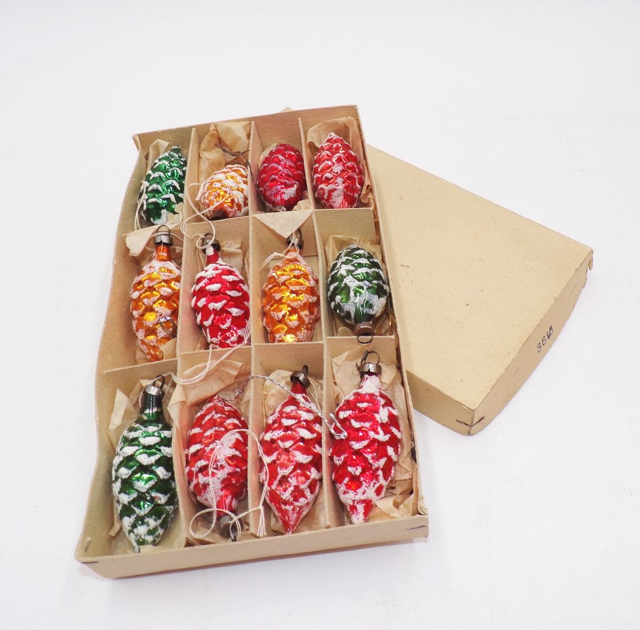 Alte Zapfen Weihnachtsschmuck Christbaumschmuck Glas Lauscha Bunt 