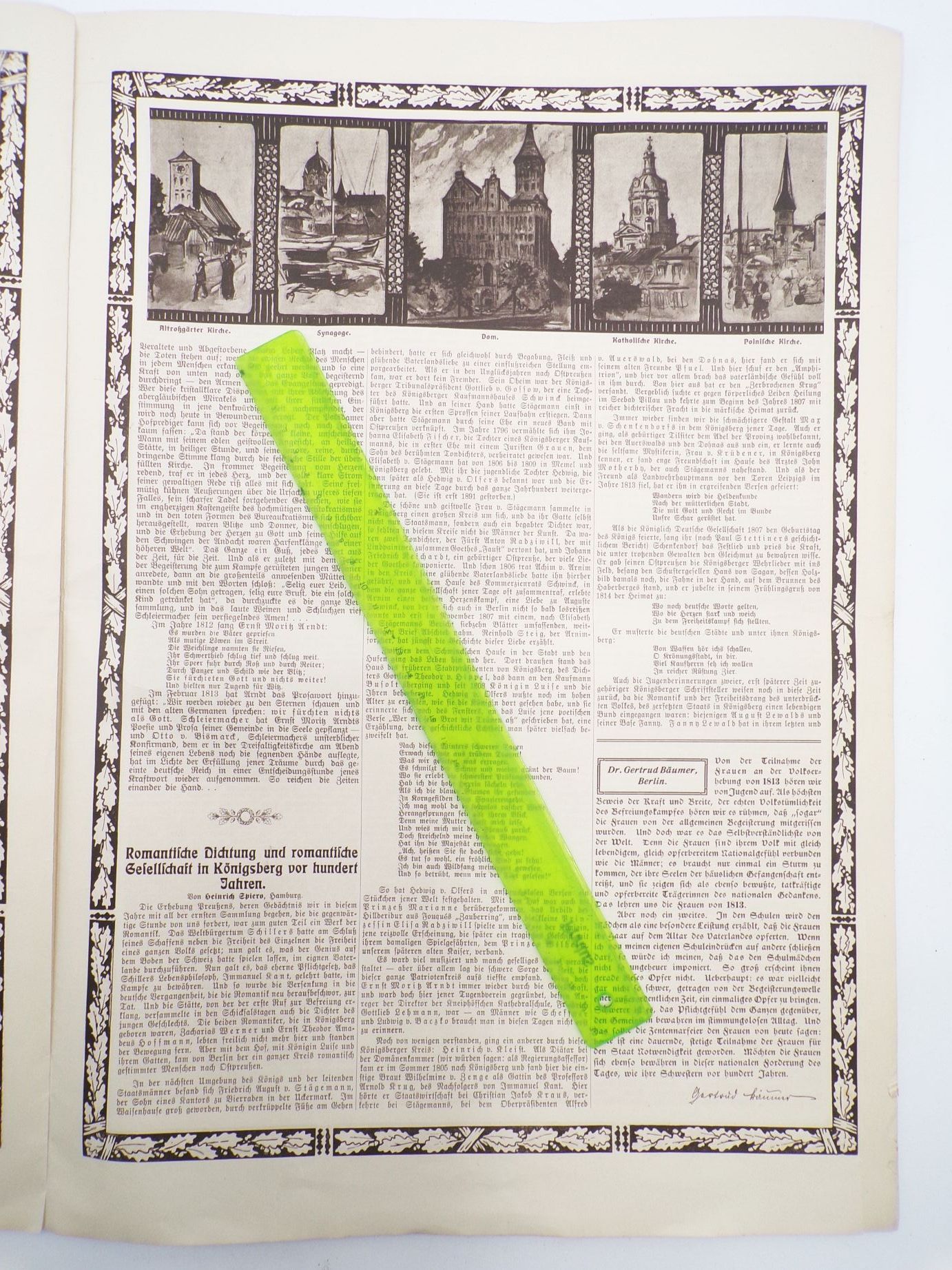 Königsberg er Hartungsche Zeitung Jahrhundertfeier der Befreiungskriege 1913