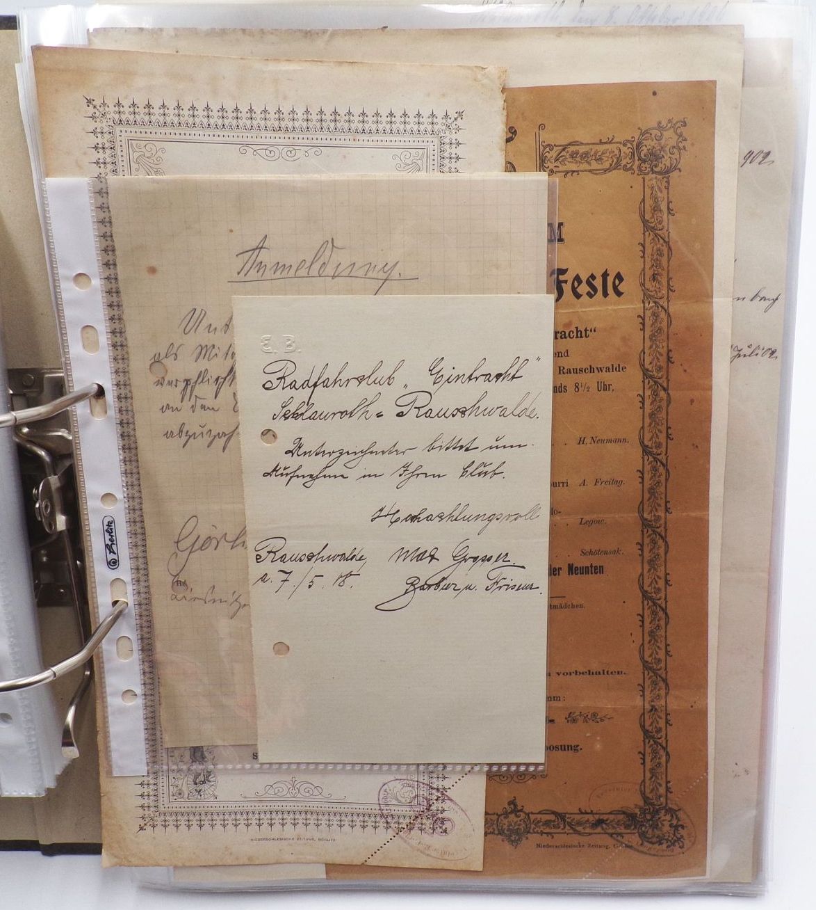 Ordner Dokumente Görlitz Schlauroth Radfahrerverein um 1900