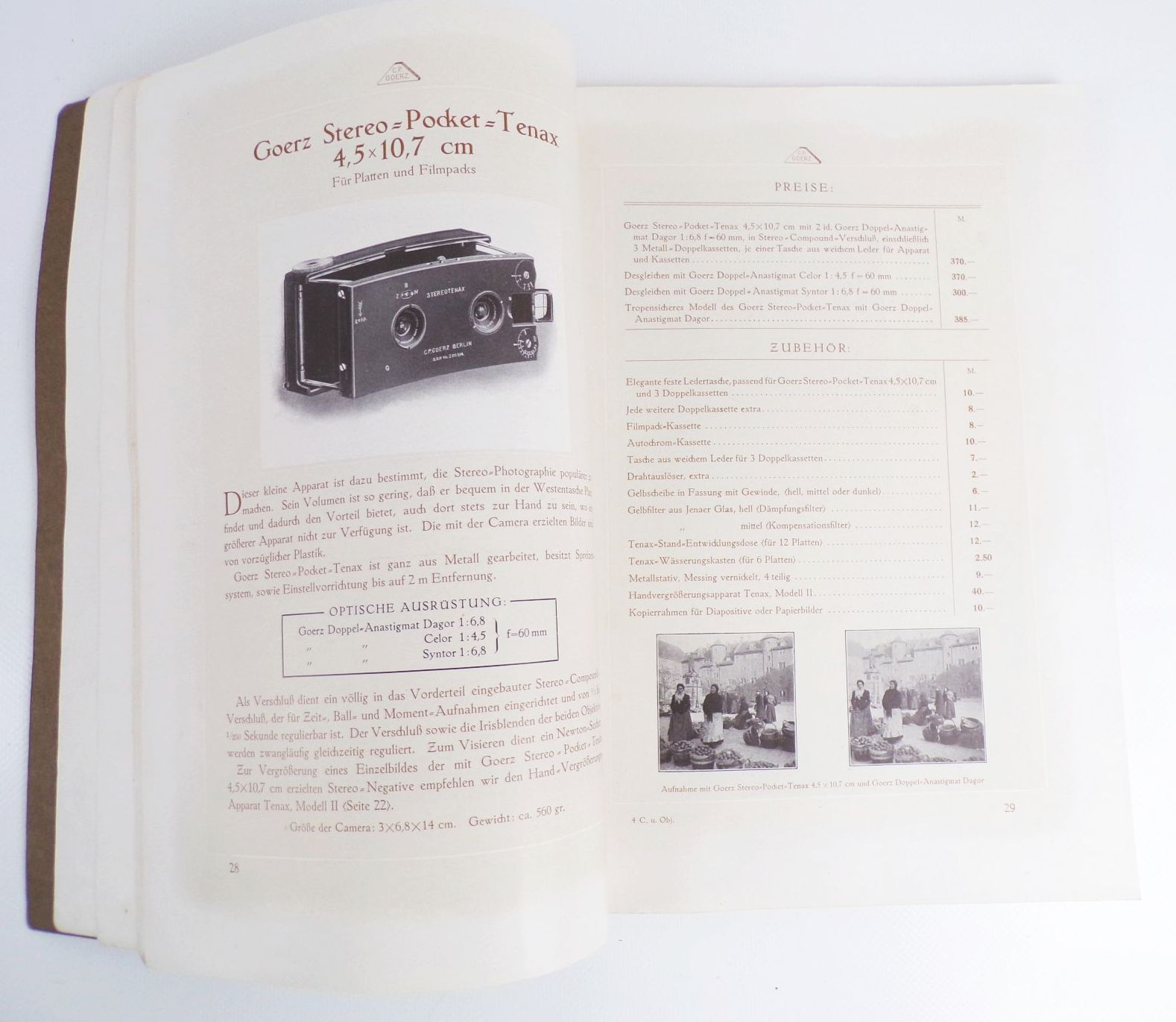 Goerz Katalog Cameras und Objektive 1912 Kamera Fotoapparate 