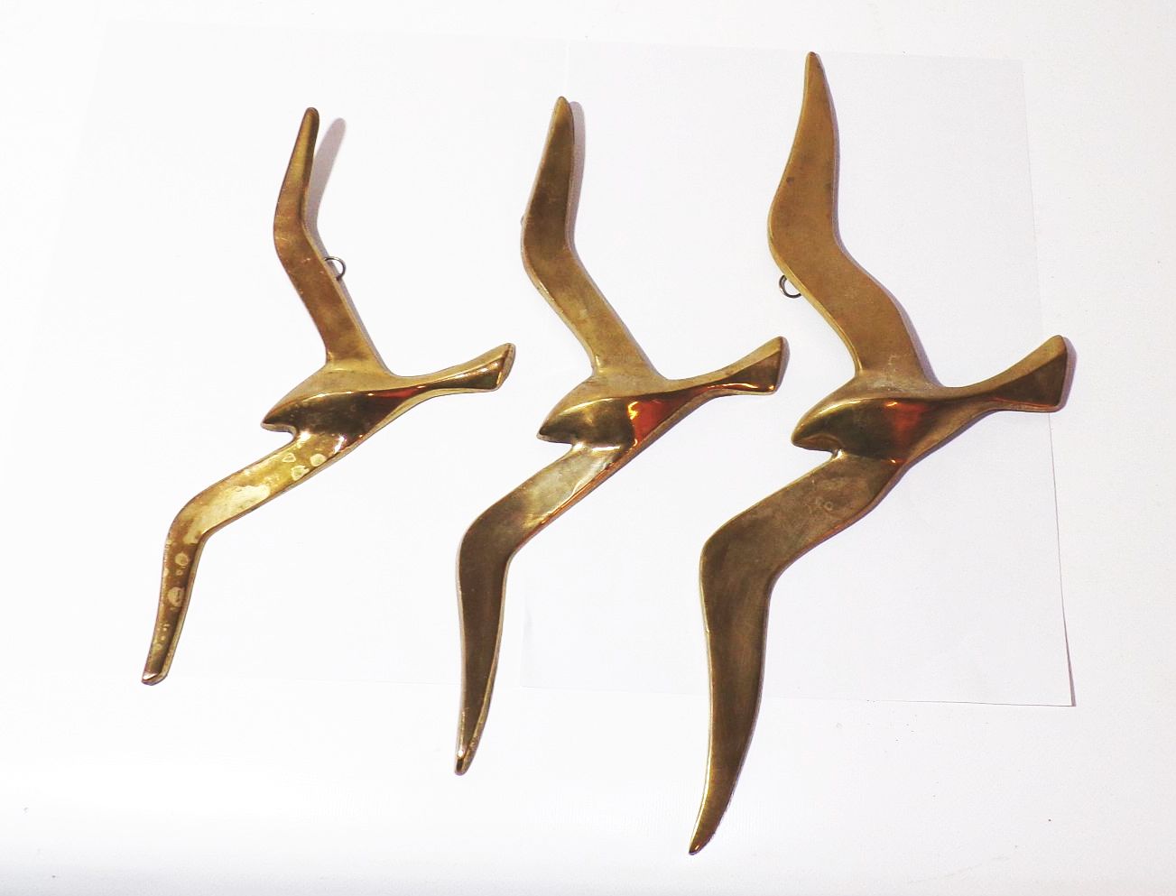 Vögel DDR Wandbild Wandrelief Messing Möwen Deko