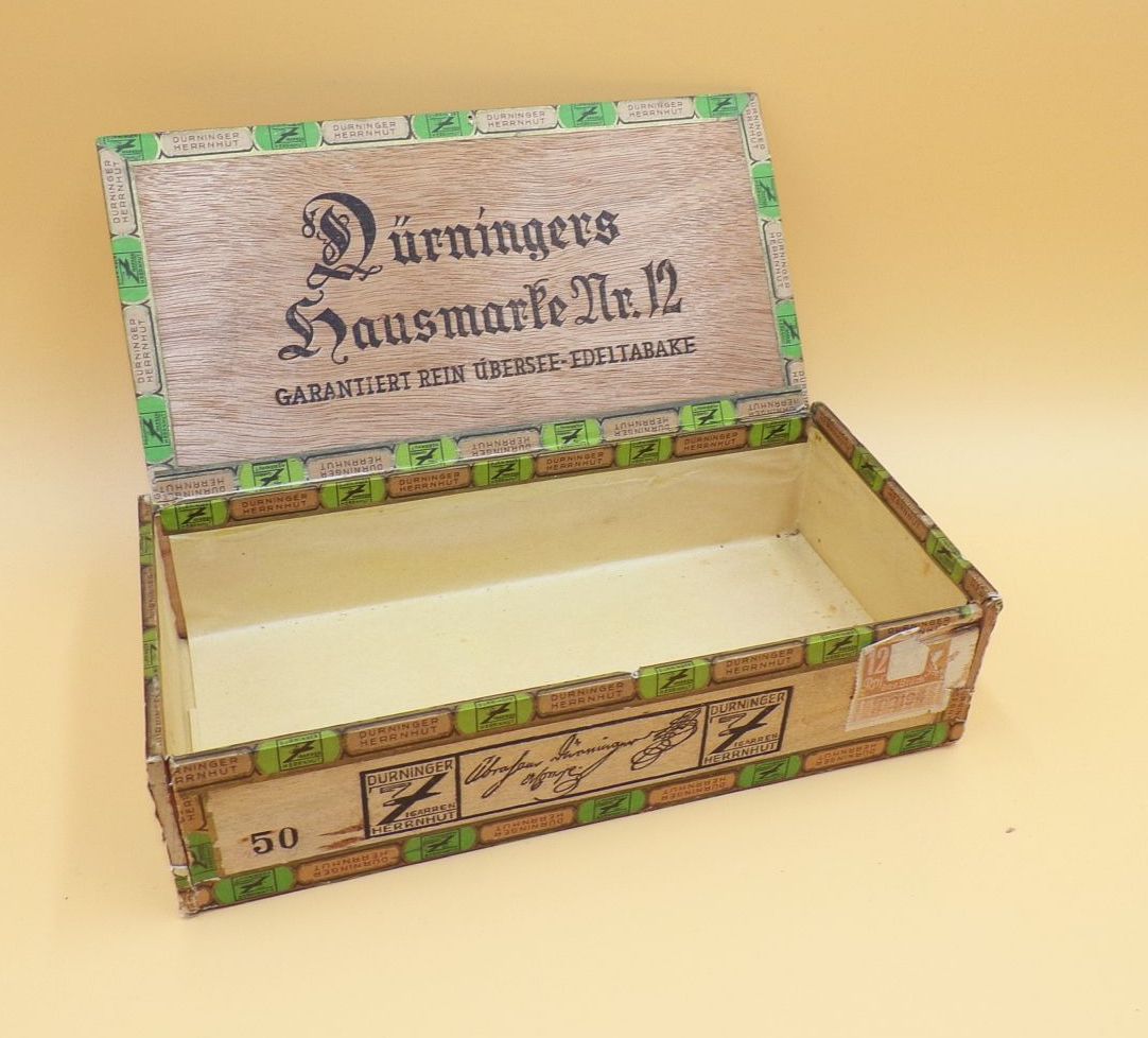 Alte Zigarrenkiste Dürninger Hausmarke Nr 12 Herrnhut 