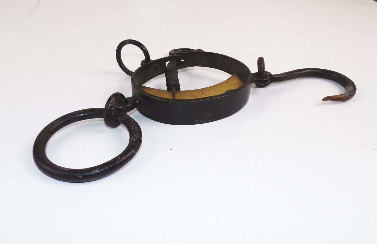 Alte Sackwaage Federwaage Mondwaage vintage Handwaage Antik