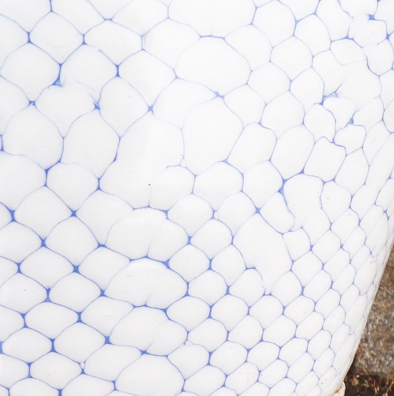 Alte Email Wanne Wabenmuster Netzdekor Blau Weiß Behälter Pfanzgefäß Alte Email Wanne Wabenmuster Netzdekor Blau Weiß Behälter Pfanzgefäß