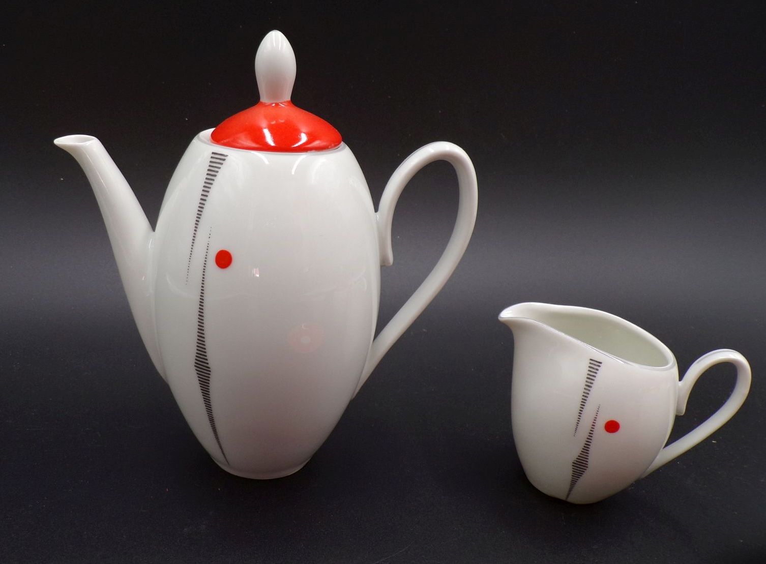 Altes Mocca Service Freiberger Porzellan Espresso 50er Vintage 