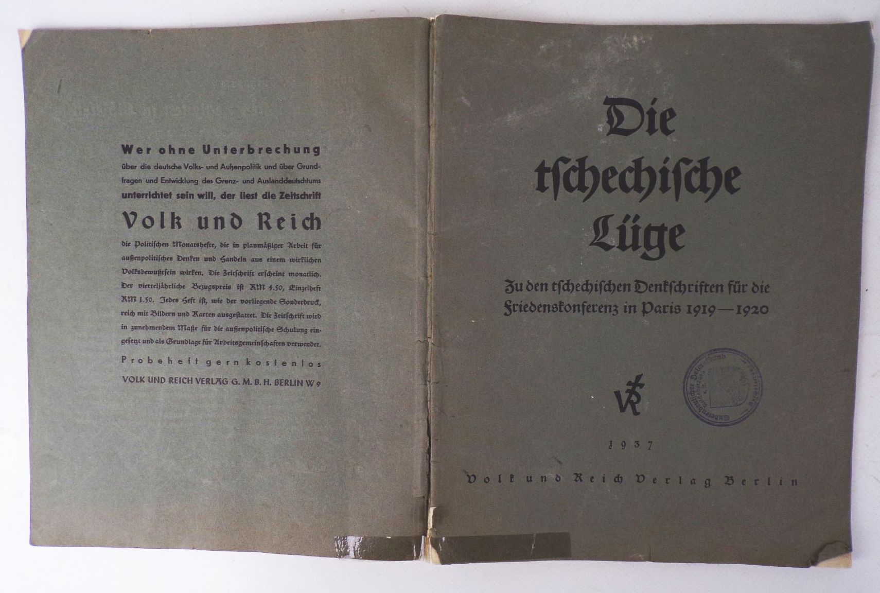 Die tschechische Lüge Denkschriften für die Friedenskonferenz in Paris 1919 1920 Die tschechische Lüge Denkschriften für die Friedenskonferenz in Paris 1919 1920