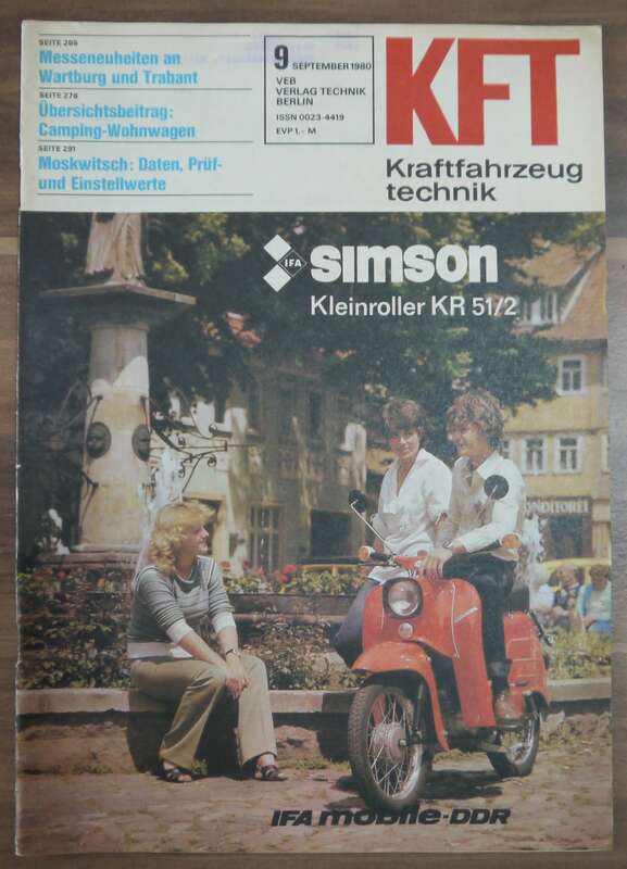 Zeitschrift DDR KFT Messeneuheiten Wartburg und Trabant September 1980 Wohnwagen