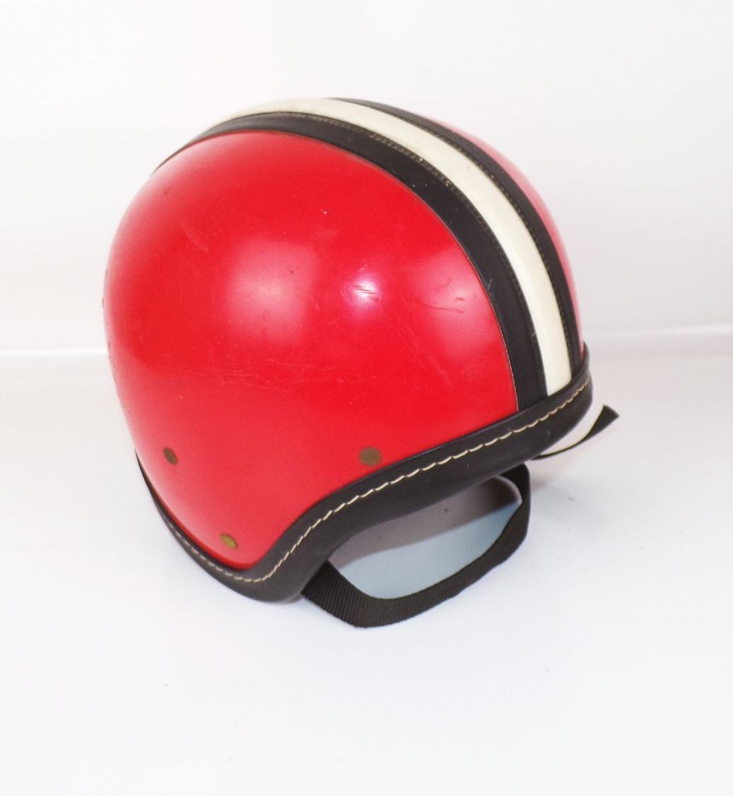 Halbschale Sturzhelm Mopedhelm Größe 55 /56 Sturzhelm Rot DDR 