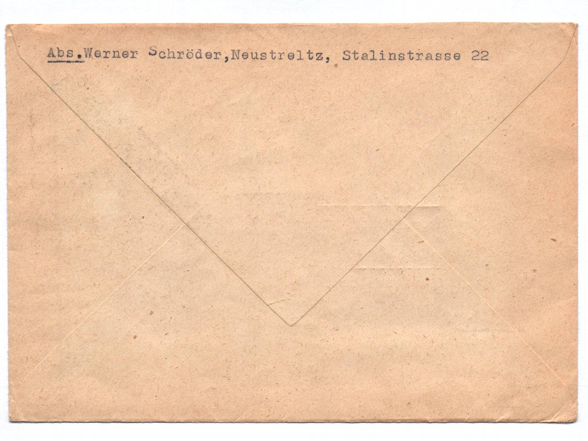 R Brief Neustrelitz 1956 DDR Einschreiben