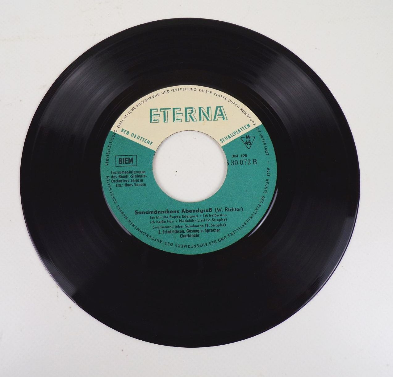Sandmännchens Abendgruß Eterna Single 1967 DDR
