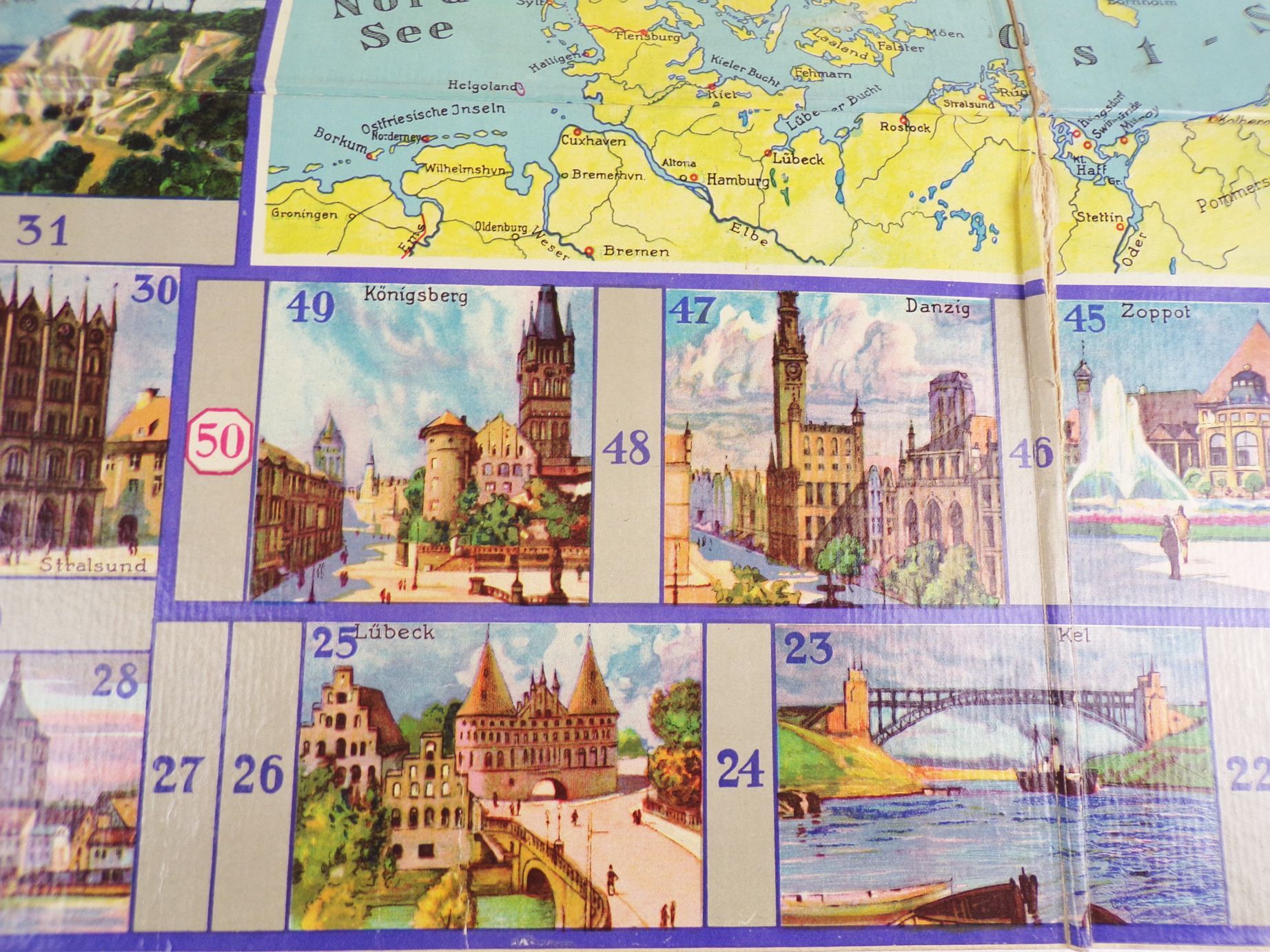 Spear Brettspiel Deutschlands Häfen und Küsten Ein Reisespiel um 1930 Zinnfiguren