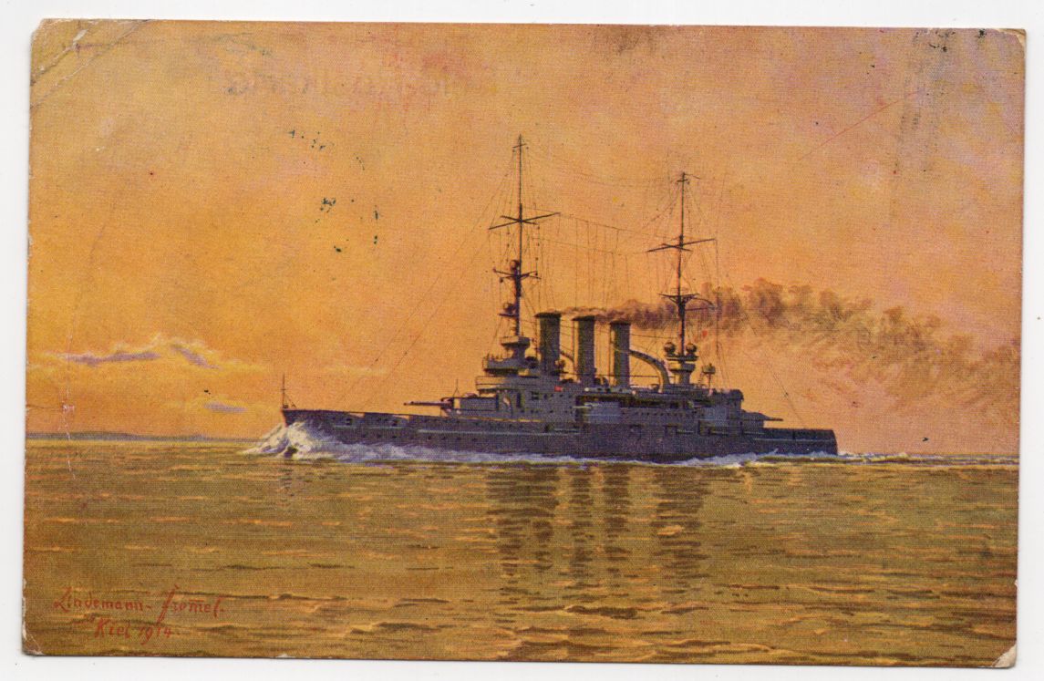 Ak SMS Lothringen Marine Schiffspost 1915 Lindemann Fromel Feldpost