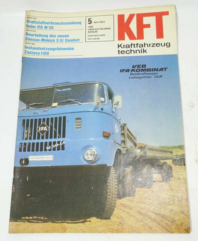 KFT Kraftfahrzeugtechnik Zeitschrift 5 1983 Simson Mokick S51 Ifa W50 