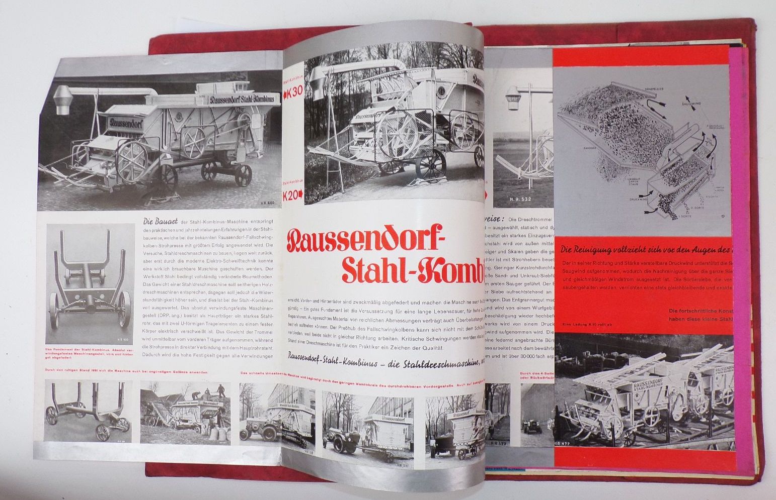 Raussendorf Landtechnik Mappe mit Prospekten um 1935 Reklame Werbung Bauer