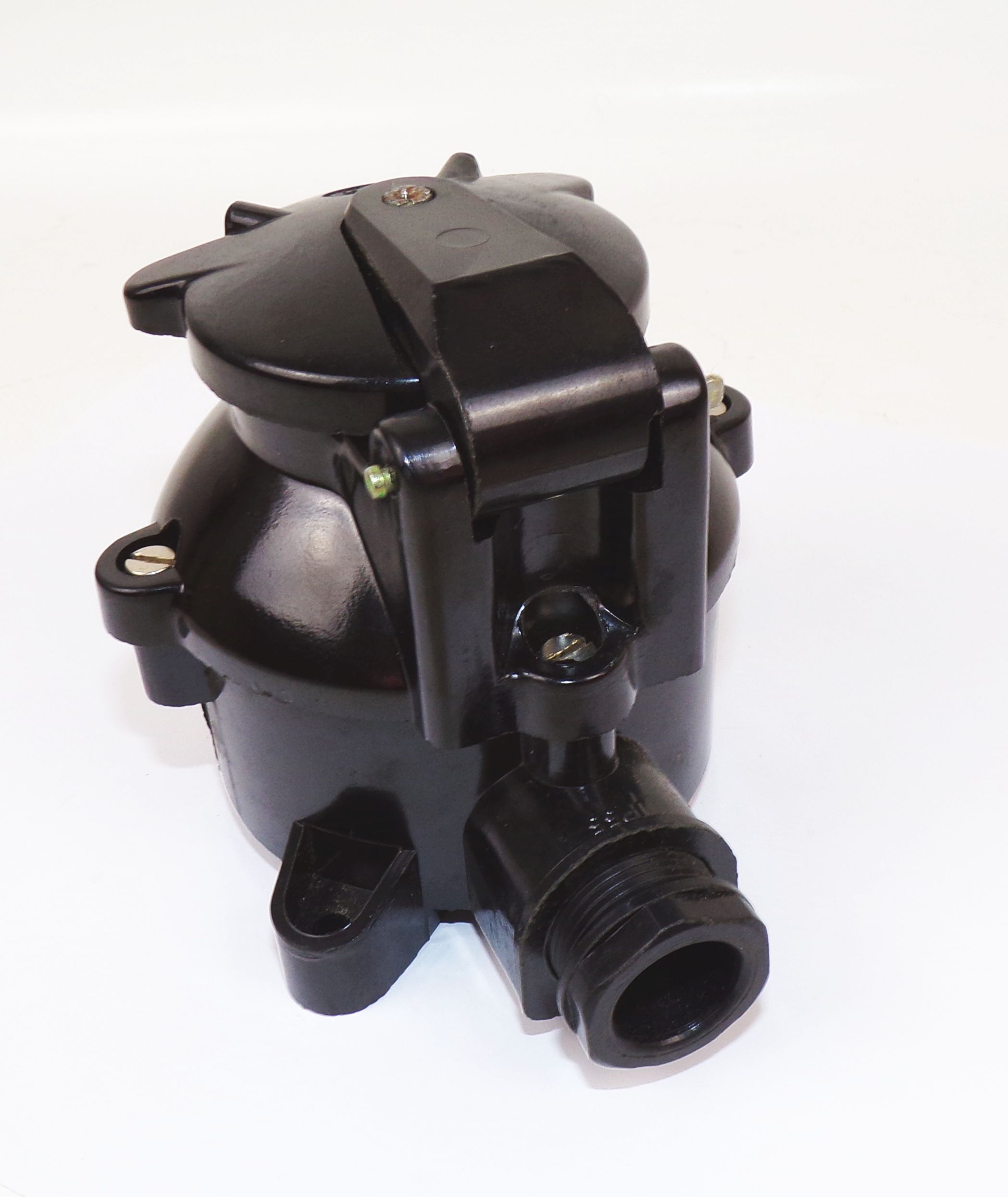 Feuchtraum Steckdose Bakelit Eru Schwarz Aufputz Schuko Industriedesign DDR