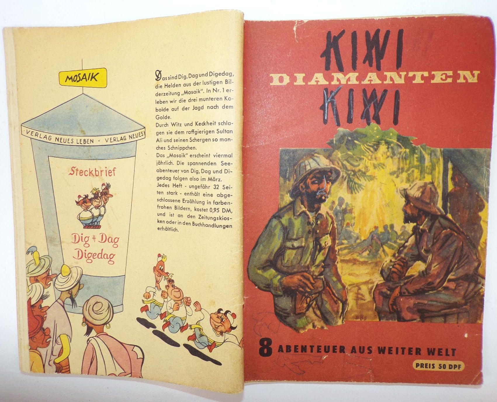 Mosaik Ankündigung Hannes Hegen Kiwi Kiwi 8 Abenteuer aus weiter Welt 