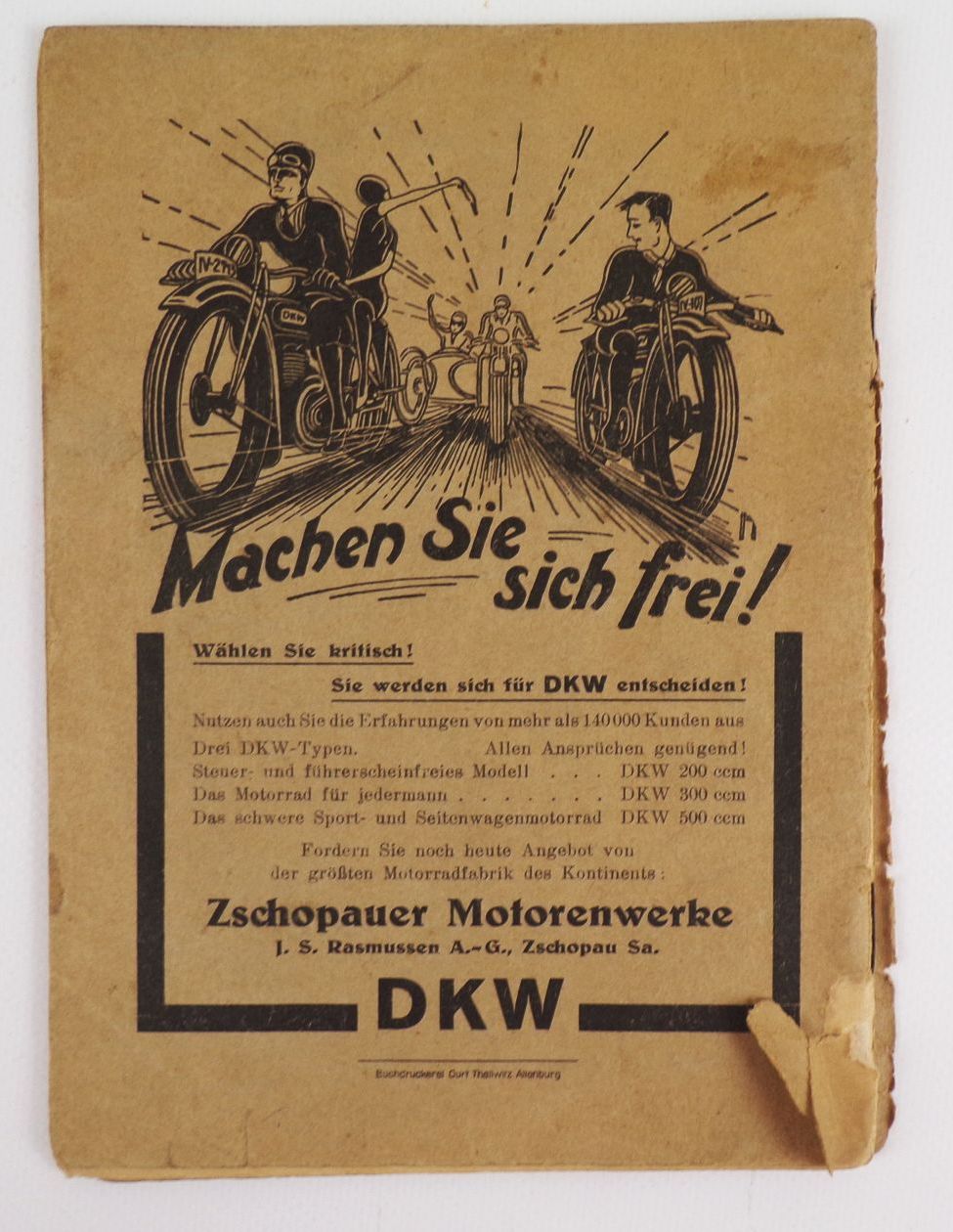 Prüfung des Motorradfahrers Reinhold Thebis 1928 Oldtimer