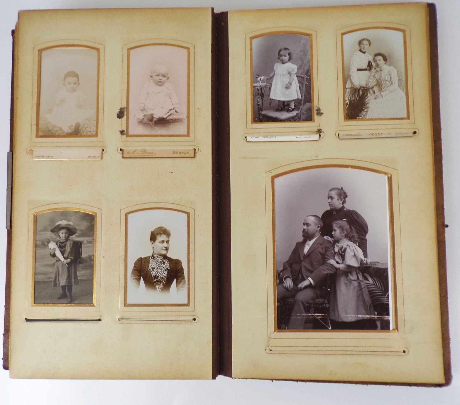 Jugendstil Fotoalbum CDV Fotos Kabinettfotos um 1900
