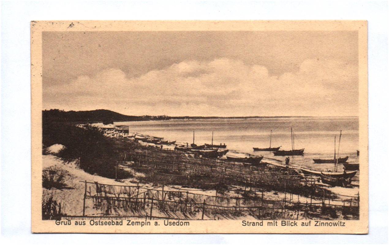 Ak Gruß aus Ostseebad Zempin auf Usedom Strand und Blick auf Zinnowitz