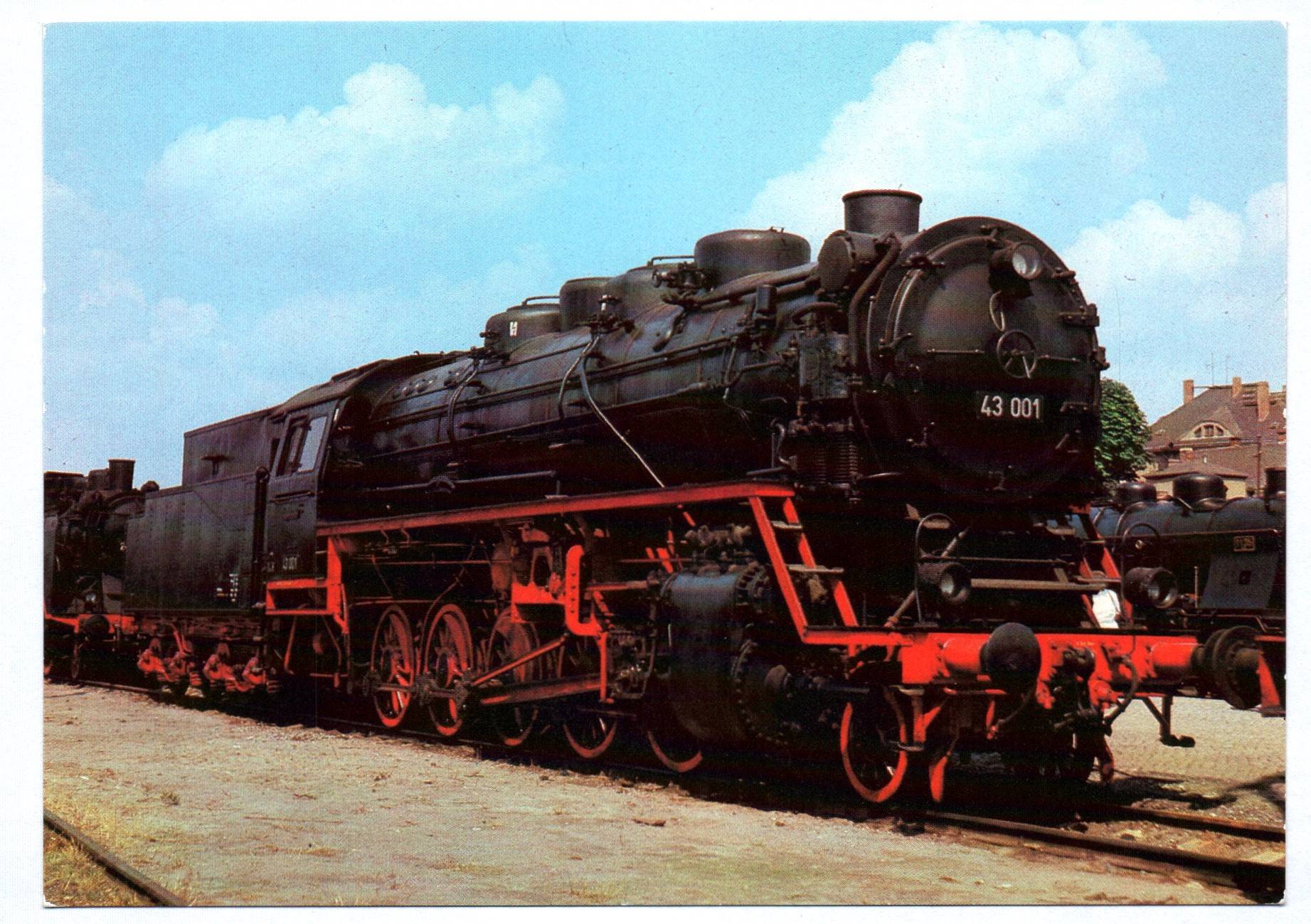 Foto Ak Dampflok 43 001 Eisenbahn Güterzuglokomotive der DR 1980 Foto Ak Dampflok 43 001 Eisenbahn Güterzuglokomotive der DR 1980