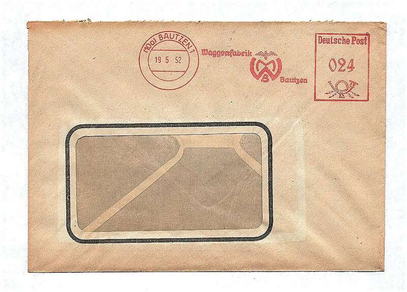 Brief Waggonfabrik Bautzen DDR 1952 Sachsen
