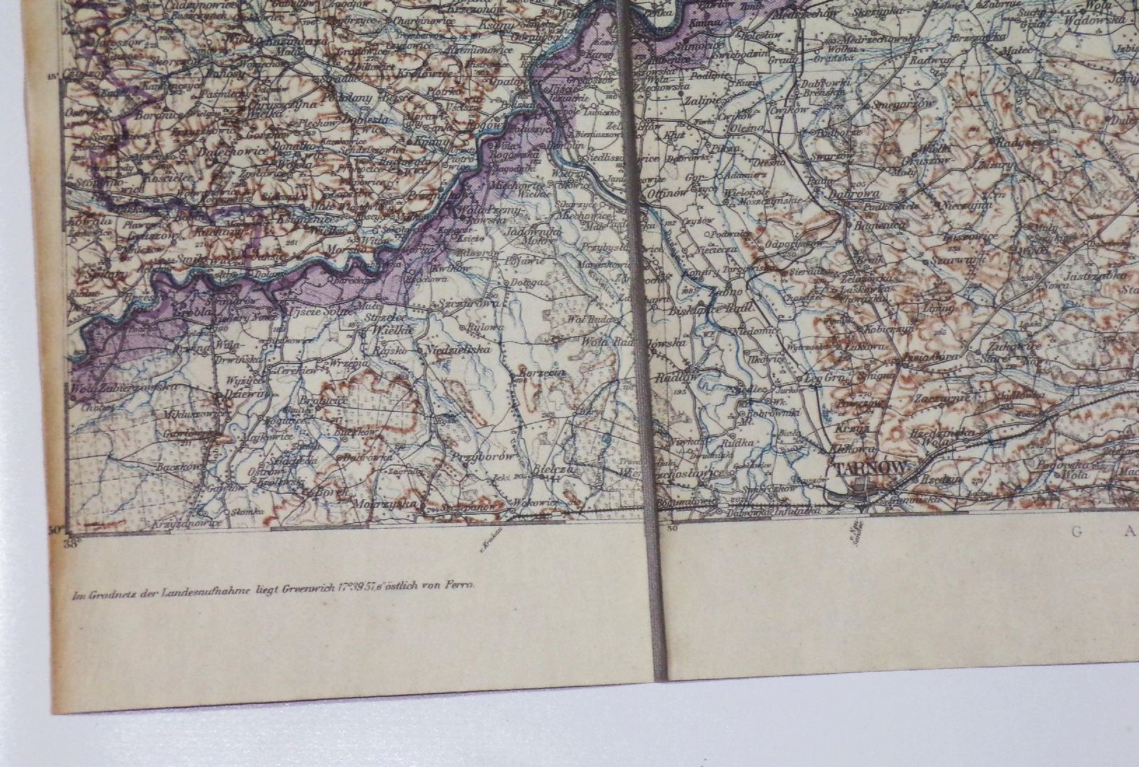 Alte Landkarte 1 Wk Warschau Brest Litowsk Radom Lublin Kielze Tomaszow Polen 1914