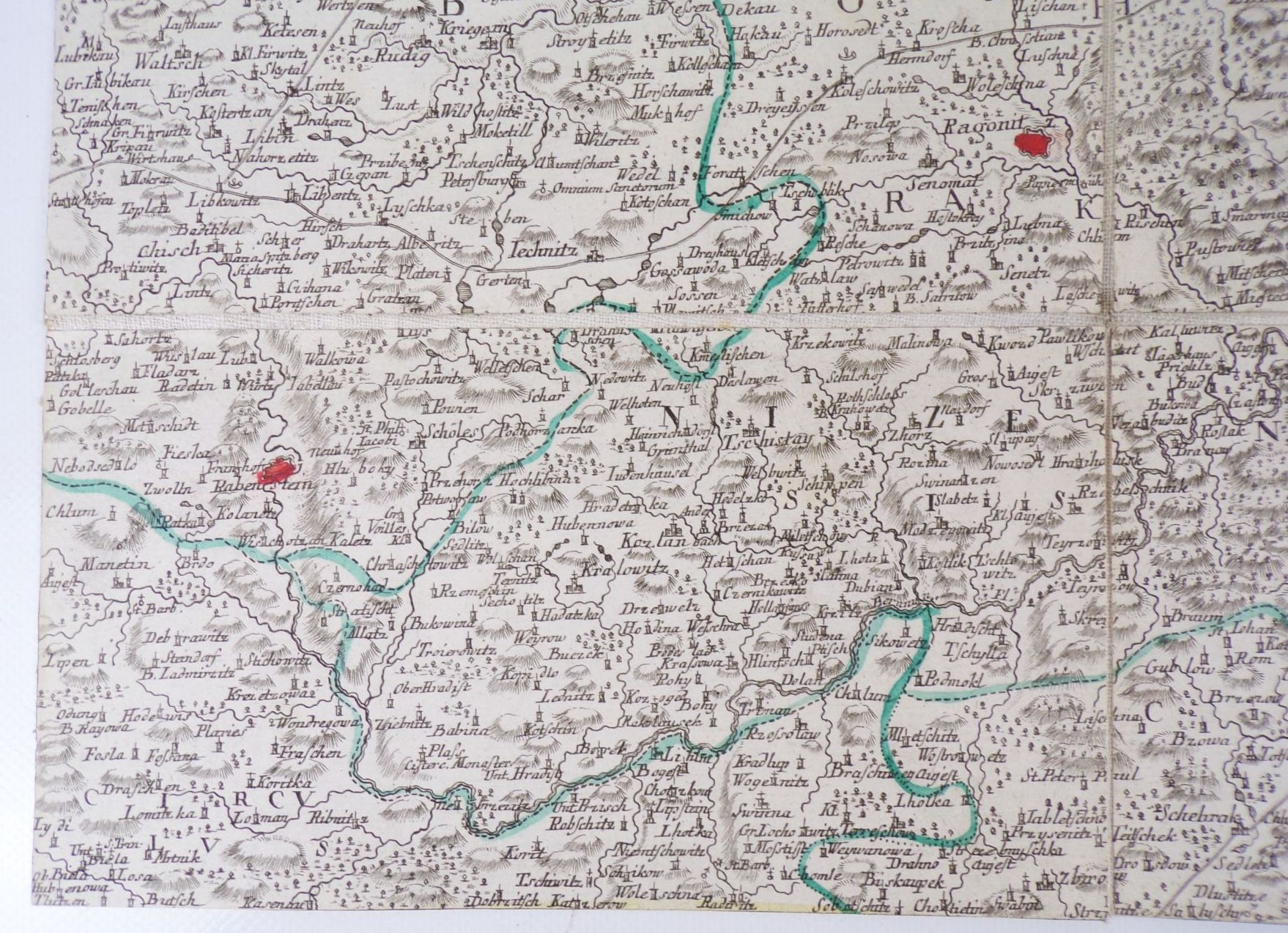 Le Royaume De Boheme 7 Kupferstich Landkarten um 1760 Böhmen