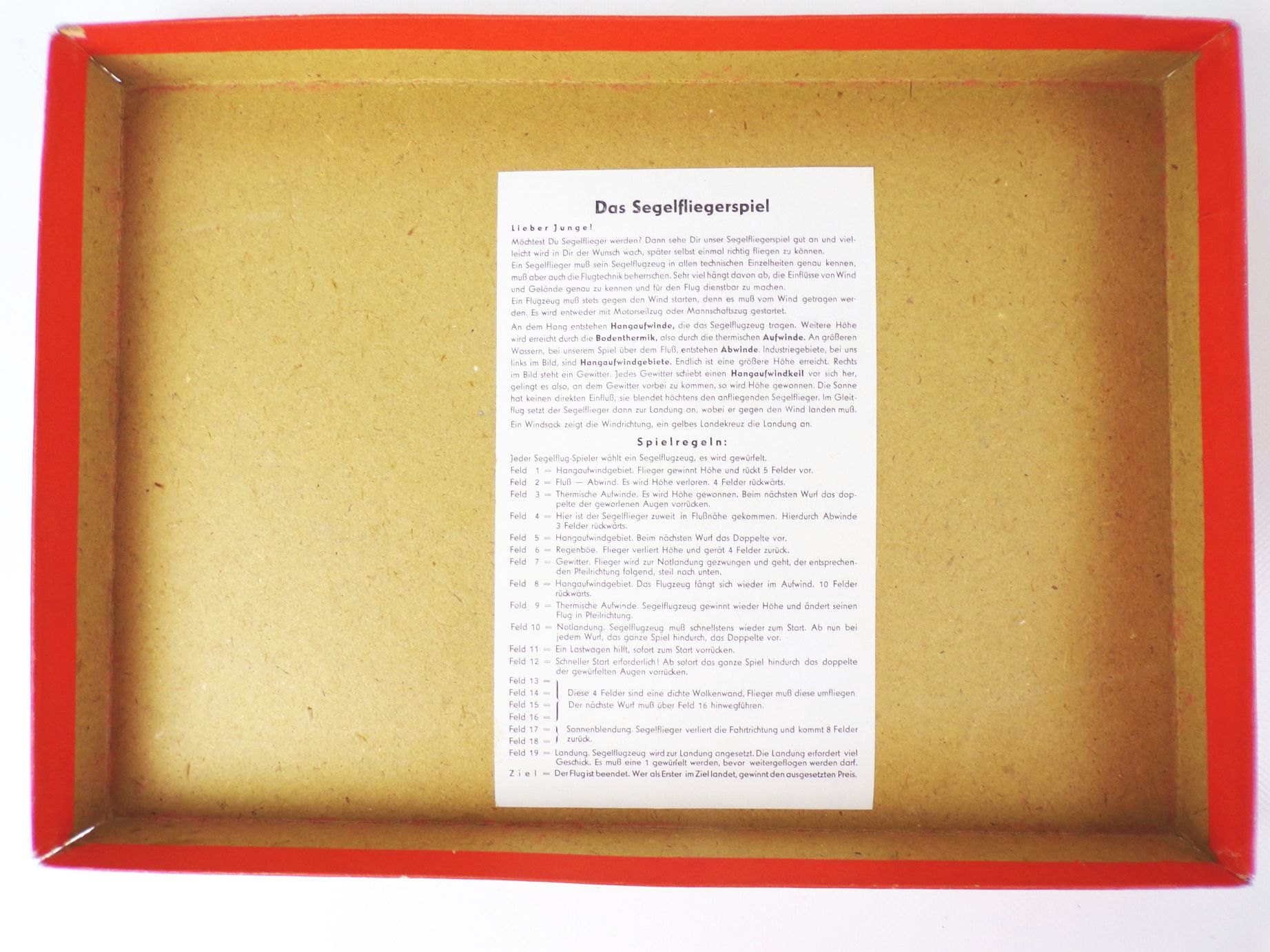 Altes Brettspiel Segelflieger Spiel DDR um 1950