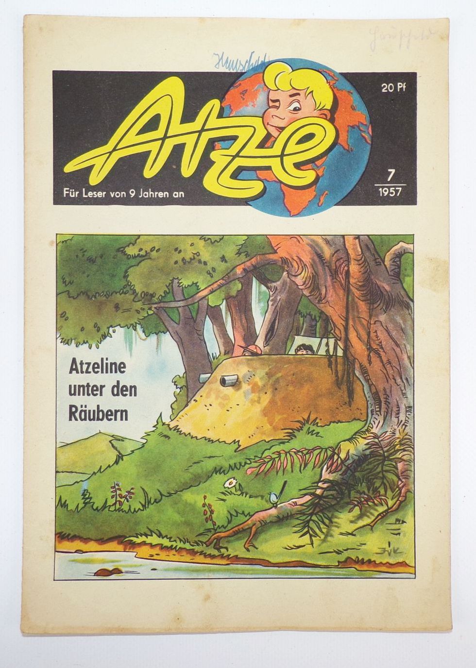 Atze Pionier Kinderzeitung 7 von 1957 Atzeline unter den Räubern